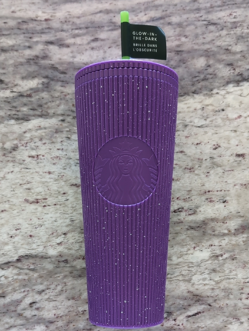 Starbucks Purple Speckled Ribbed Venti Cold Tumbler Glow In The Dark